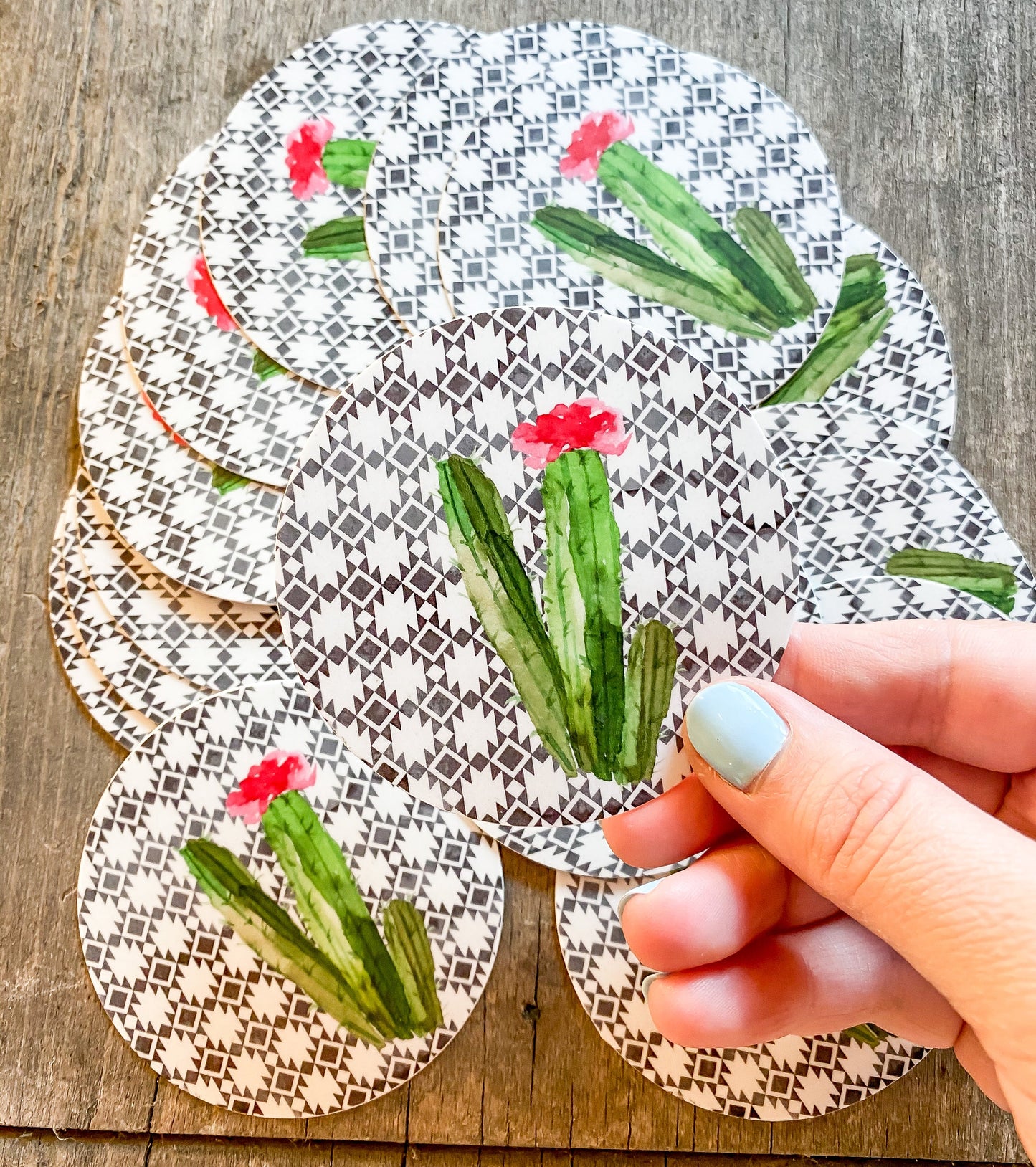 Boho Cactus Circle - Sticker
