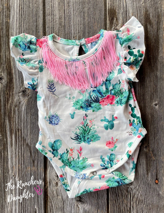 Shea Baby Cactus Fringe Onesie