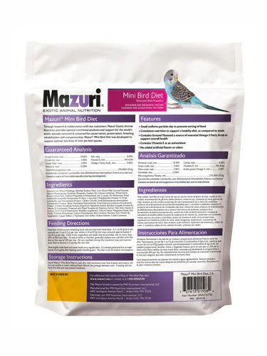 MAZURI MINI BIRD DIET 2LB