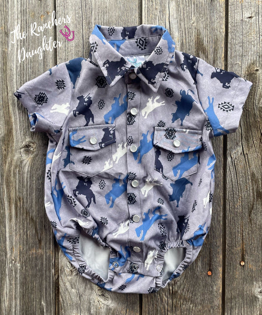 Shea Baby Short Sleeve  Roughstock Pearl Snap Onesie