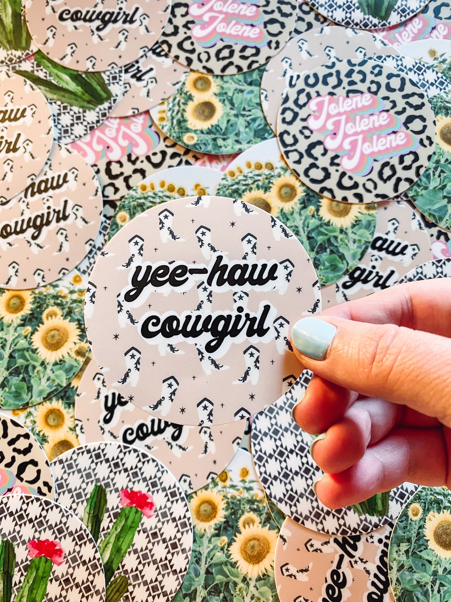 Yee-Haw Cowgirl Circle - Sticker