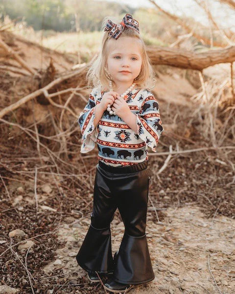 Shea Baby Bell Sleeve Buffalo Top