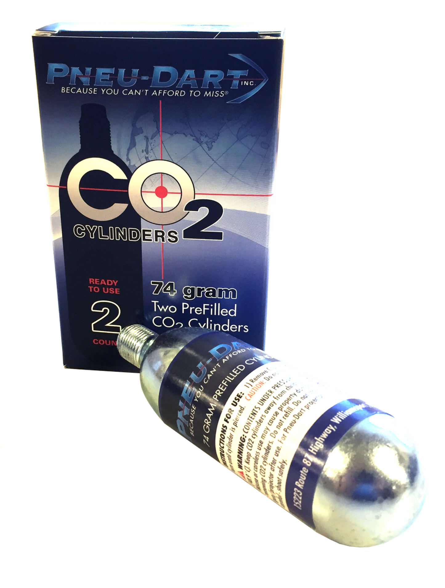 74 Gram Co2 Cylinders | 2 Pack