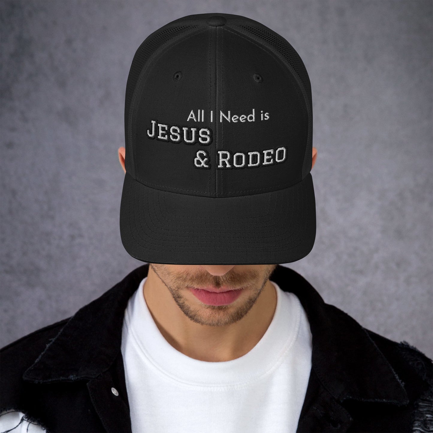 Jesus and Rodeo Trucker Hat