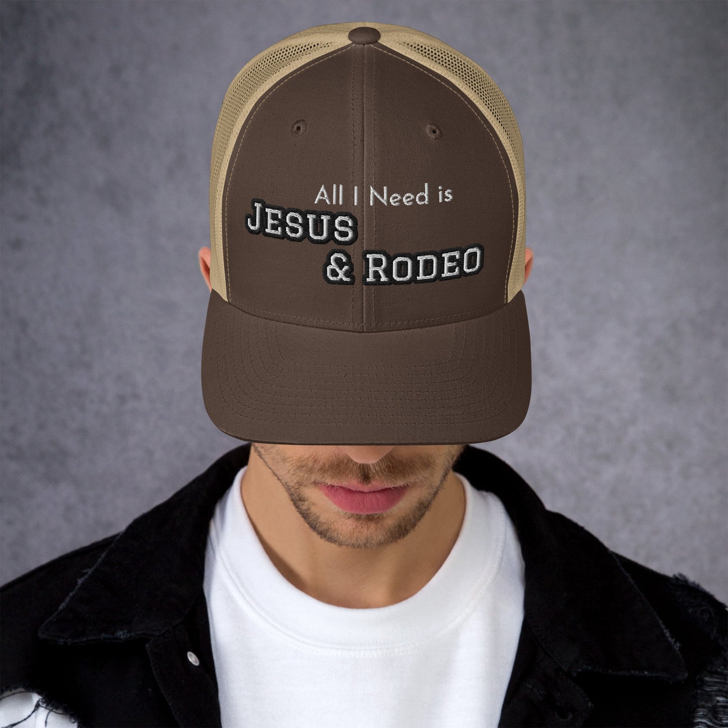 Jesus and Rodeo Trucker Hat