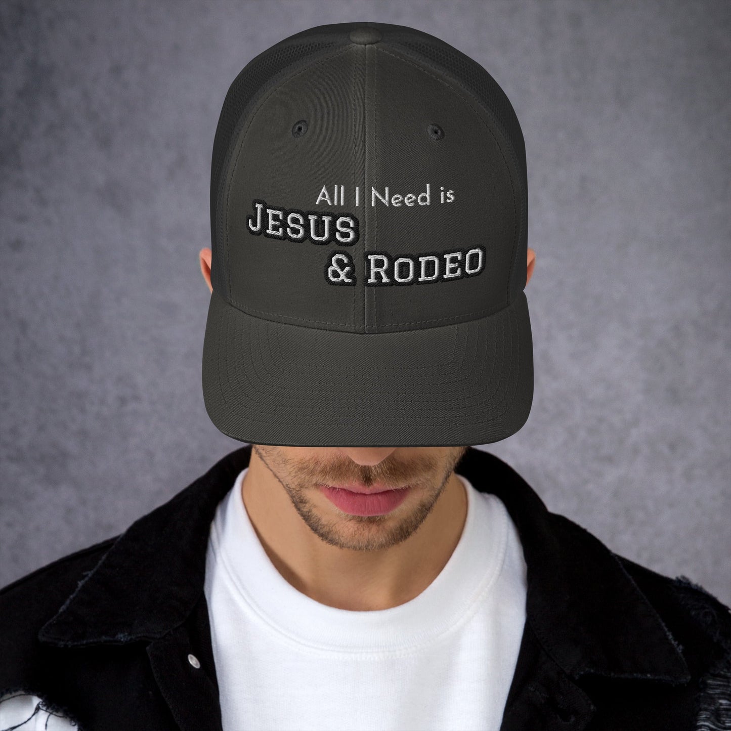 Jesus and Rodeo Trucker Hat