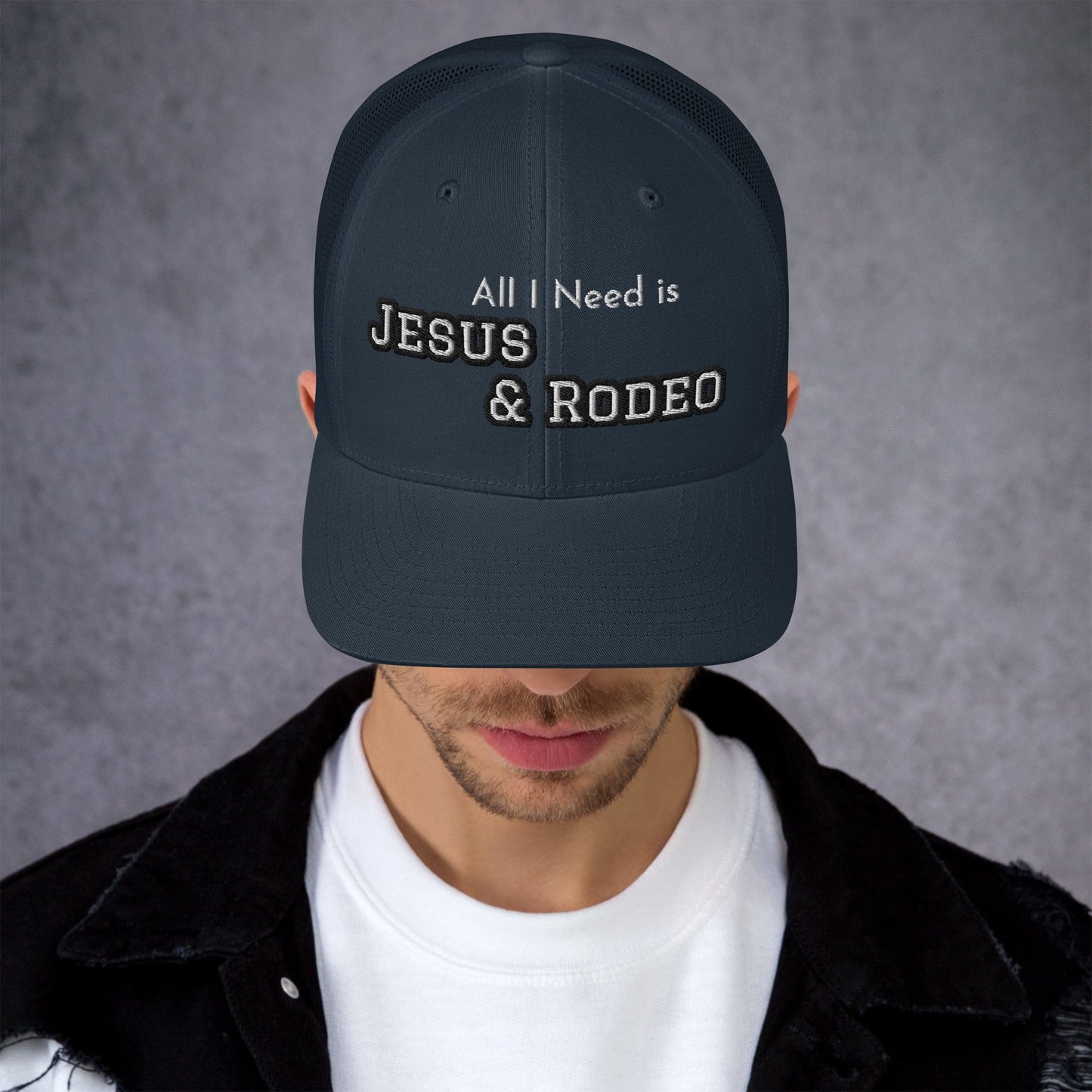 Jesus and Rodeo Trucker Hat