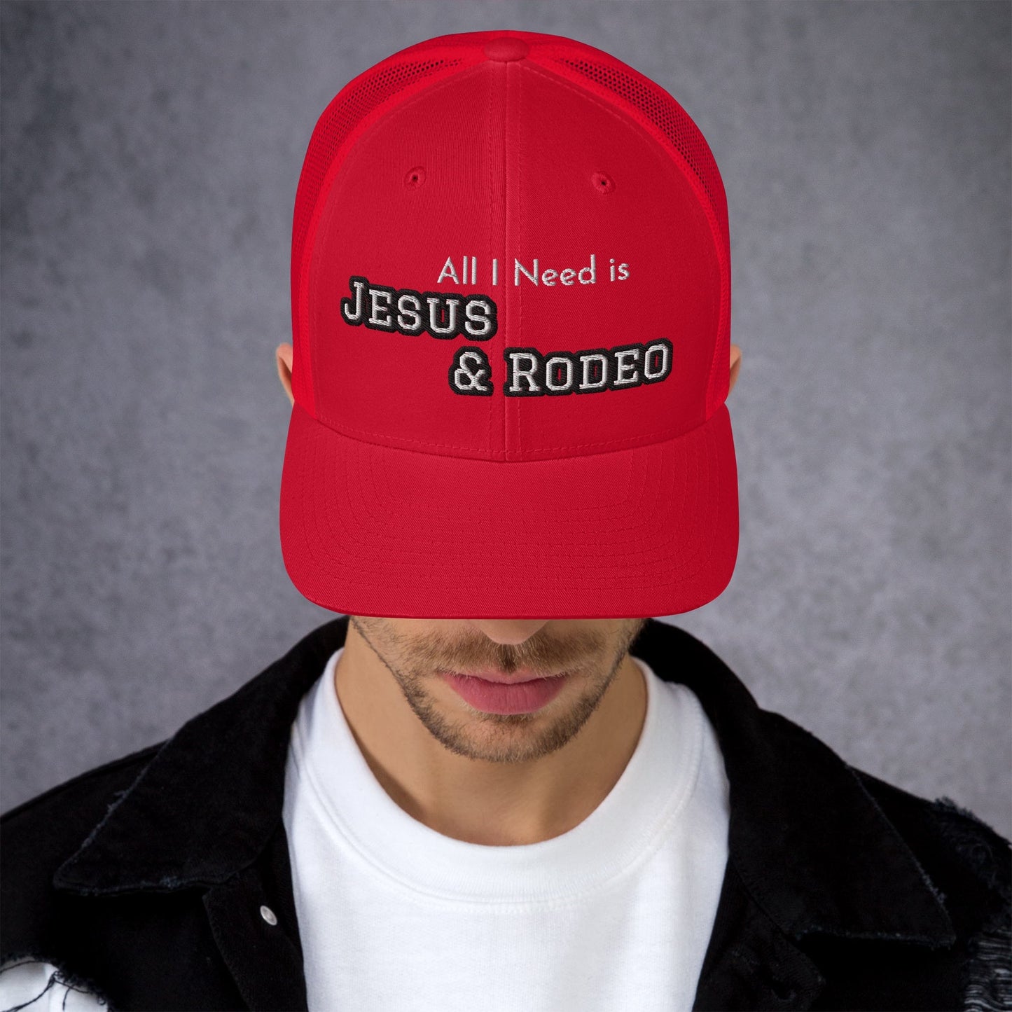 Jesus and Rodeo Trucker Hat