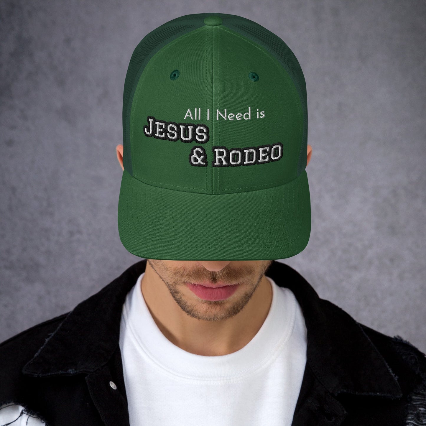 Jesus and Rodeo Trucker Hat