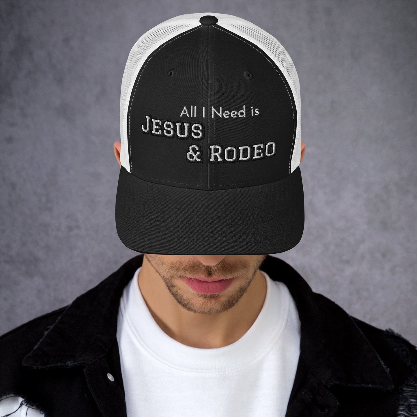Jesus and Rodeo Trucker Hat