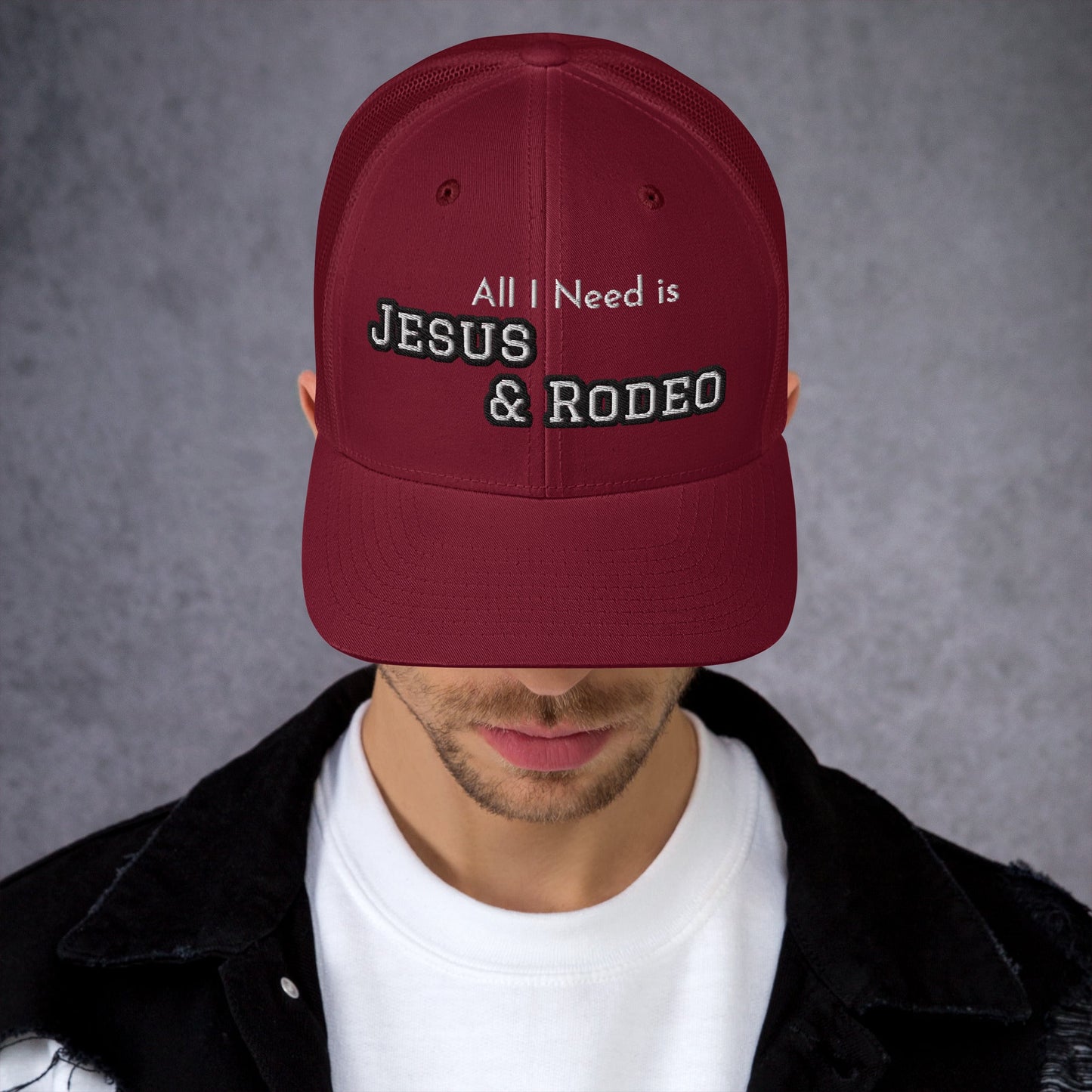 Jesus and Rodeo Trucker Hat
