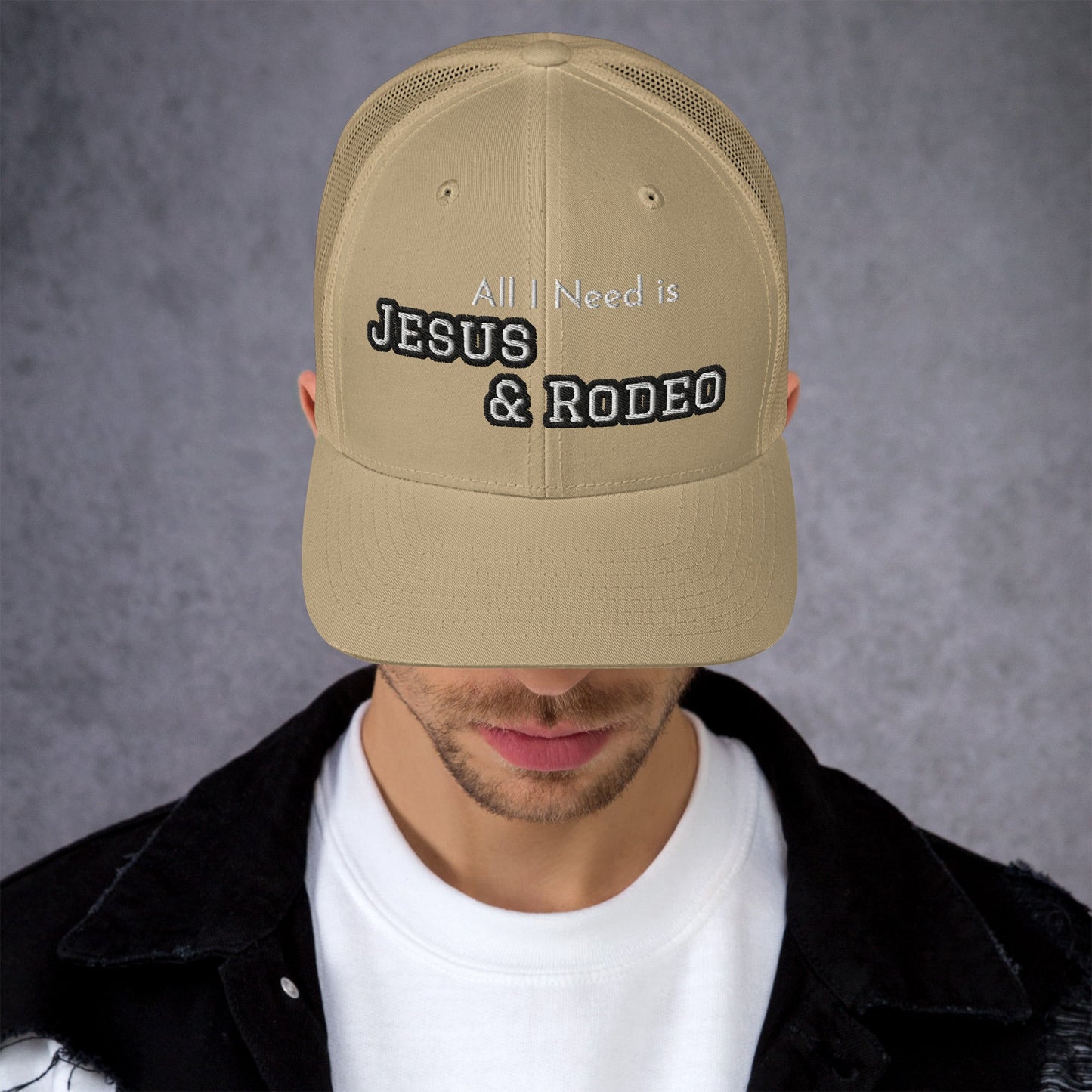 Jesus and Rodeo Trucker Hat