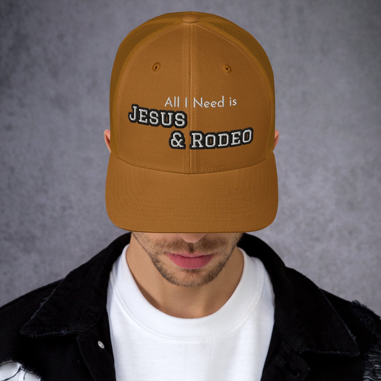 Jesus and Rodeo Trucker Hat