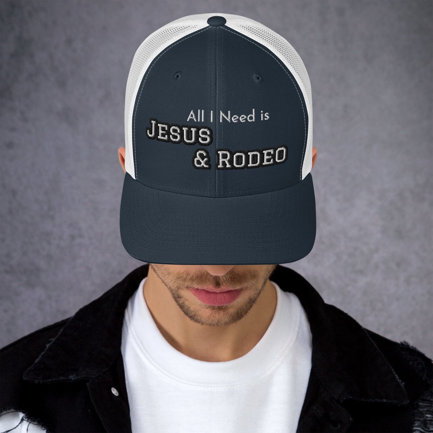 Jesus and Rodeo Trucker Hat