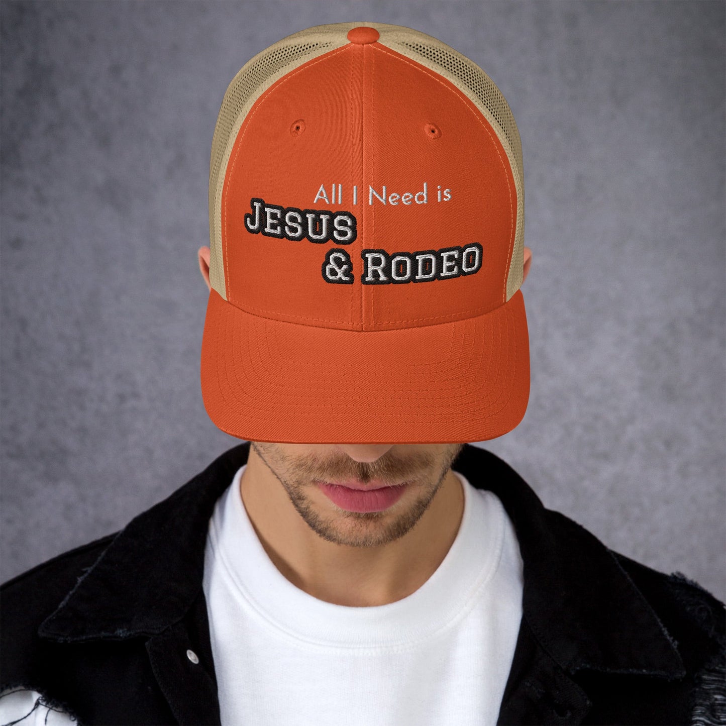 Jesus and Rodeo Trucker Hat