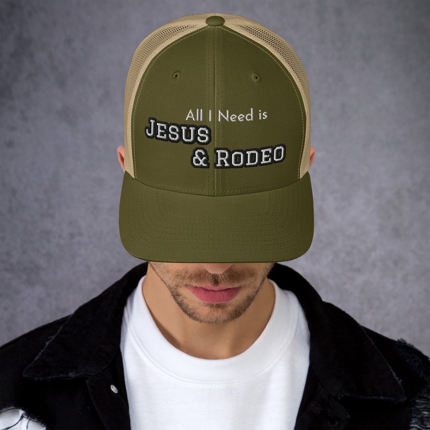 Jesus and Rodeo Trucker Hat