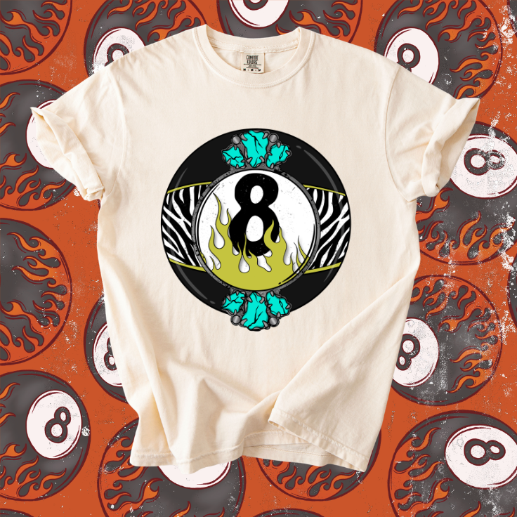 Zebra 8 ball tee