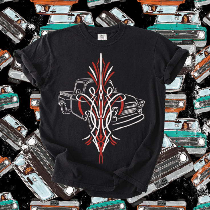 Vintage truck pinstripe tee