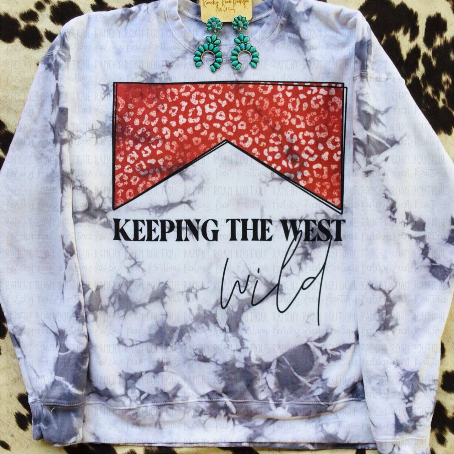 Keeping the West Wild Leopard Western Sweatshirt