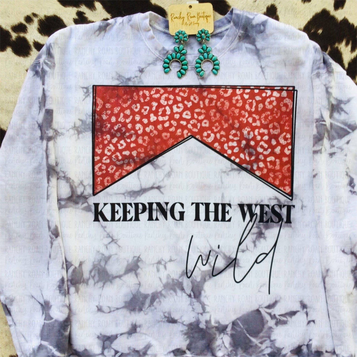 Keeping the West Wild Leopard Western Sweatshirt