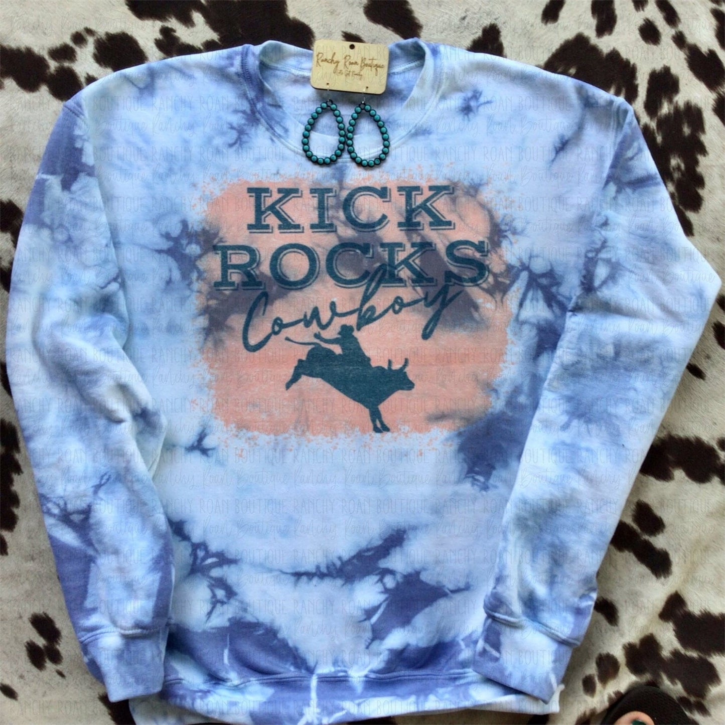 Kick Rock Cowboy Western Dyed Sweatshirt