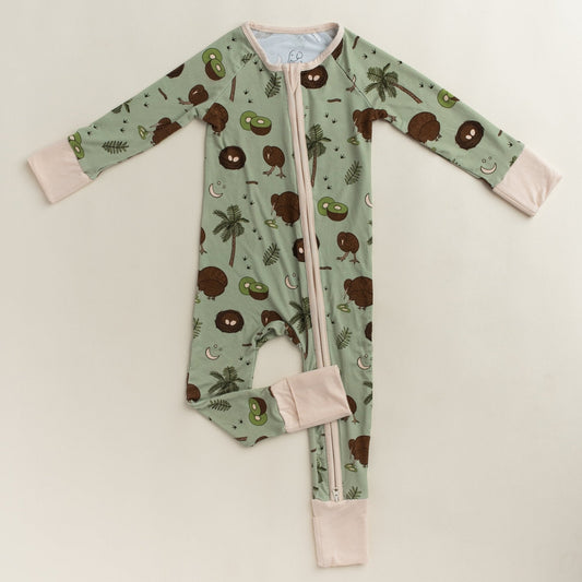 Kiwi Bird Baby Zip Pajamas