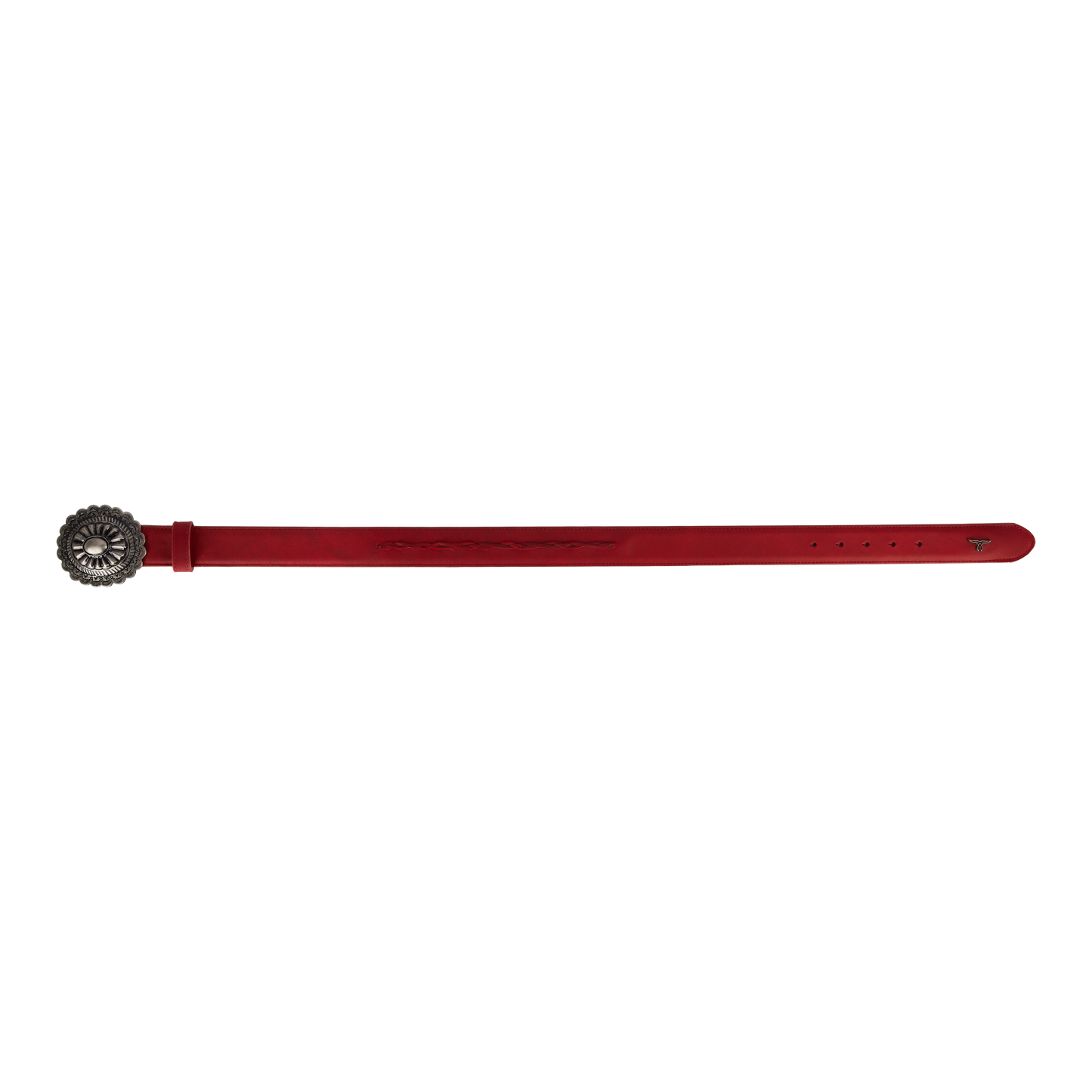 1.5 Woven Belt with Round Buckle-Smoldering Ruby