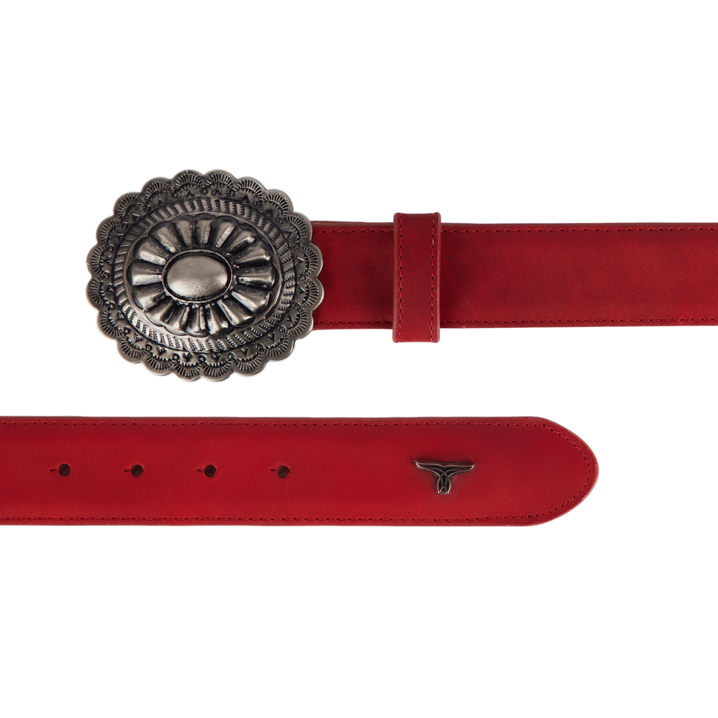1.5 Woven Belt with Round Buckle-Smoldering Ruby