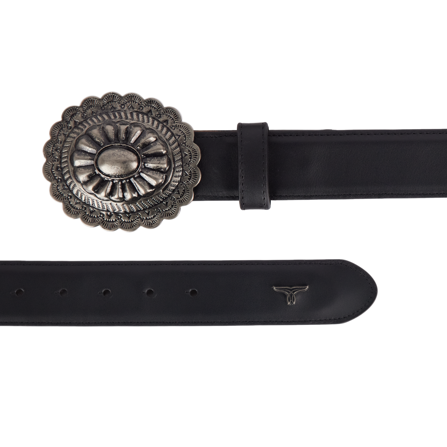 1.5 Woven Belt with Round Buckle-Jet Black