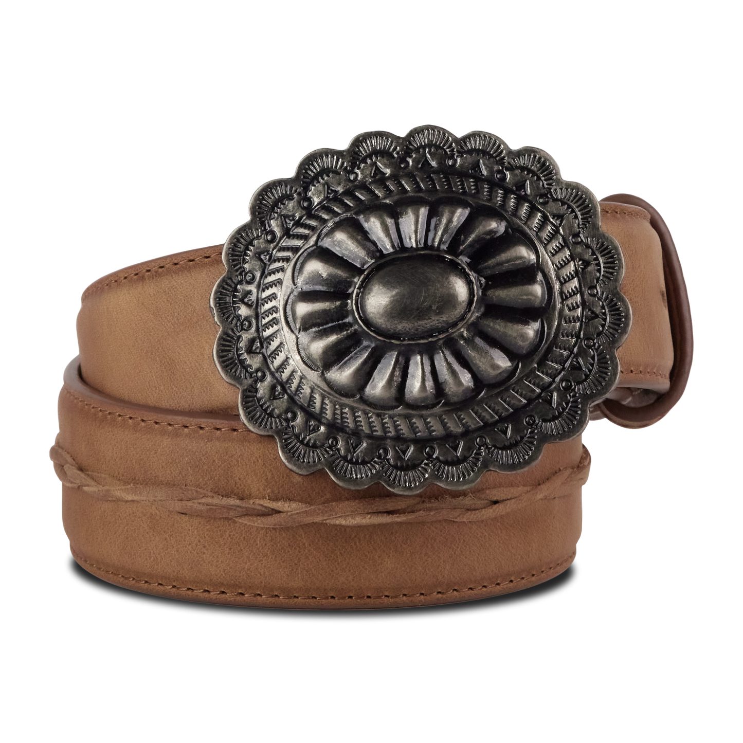 1.5 Woven Belt with Round Buckle-Desert Clay