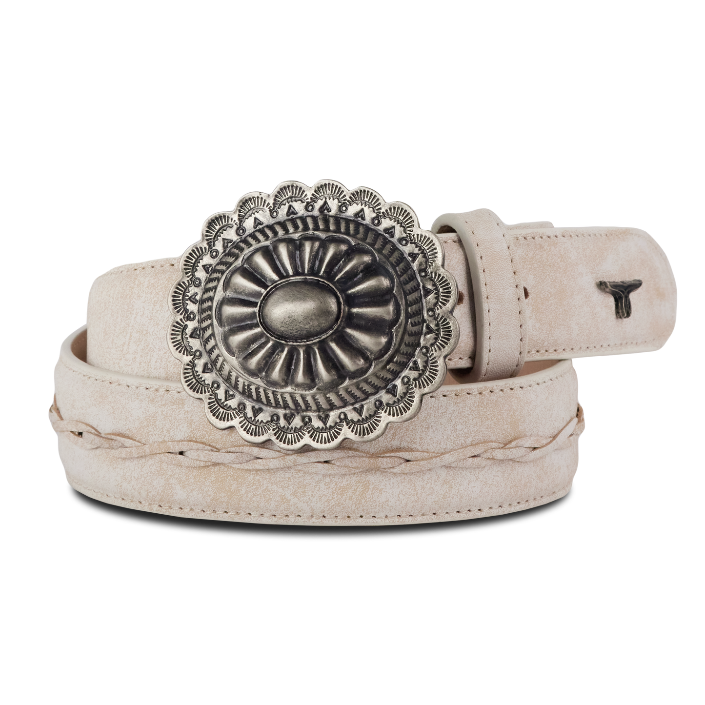 1.5 Woven Belt with Round Buckle-Ceramic Crackle