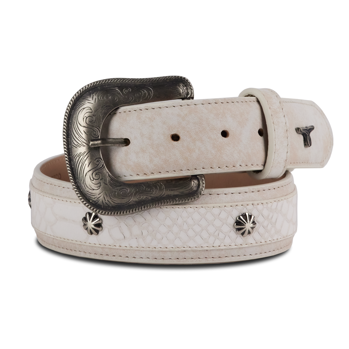 1.5 Overlay Showdown Belt with Conchos-Ceramic Crackle