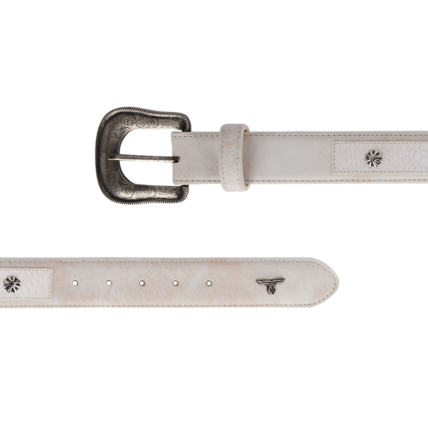 1.5 Overlay Showdown Belt with Conchos-Ceramic Crackle