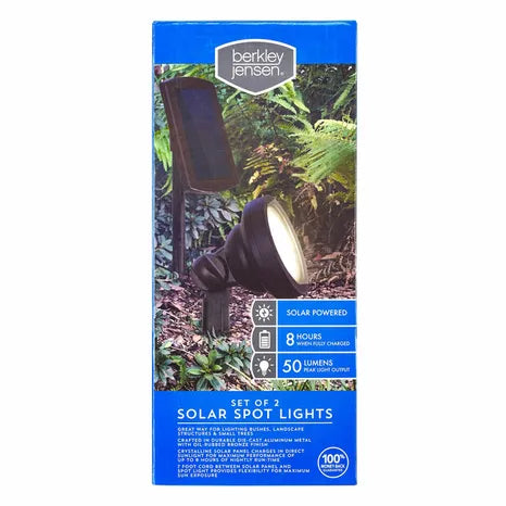 Berkley Jensen 50-Lumen Solar Spotlights Set Of 2