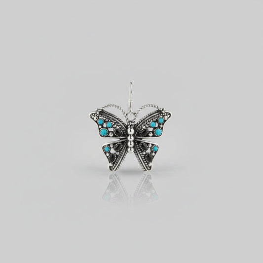 Lark Turquoise/Black Onyx Butterfly Earrings