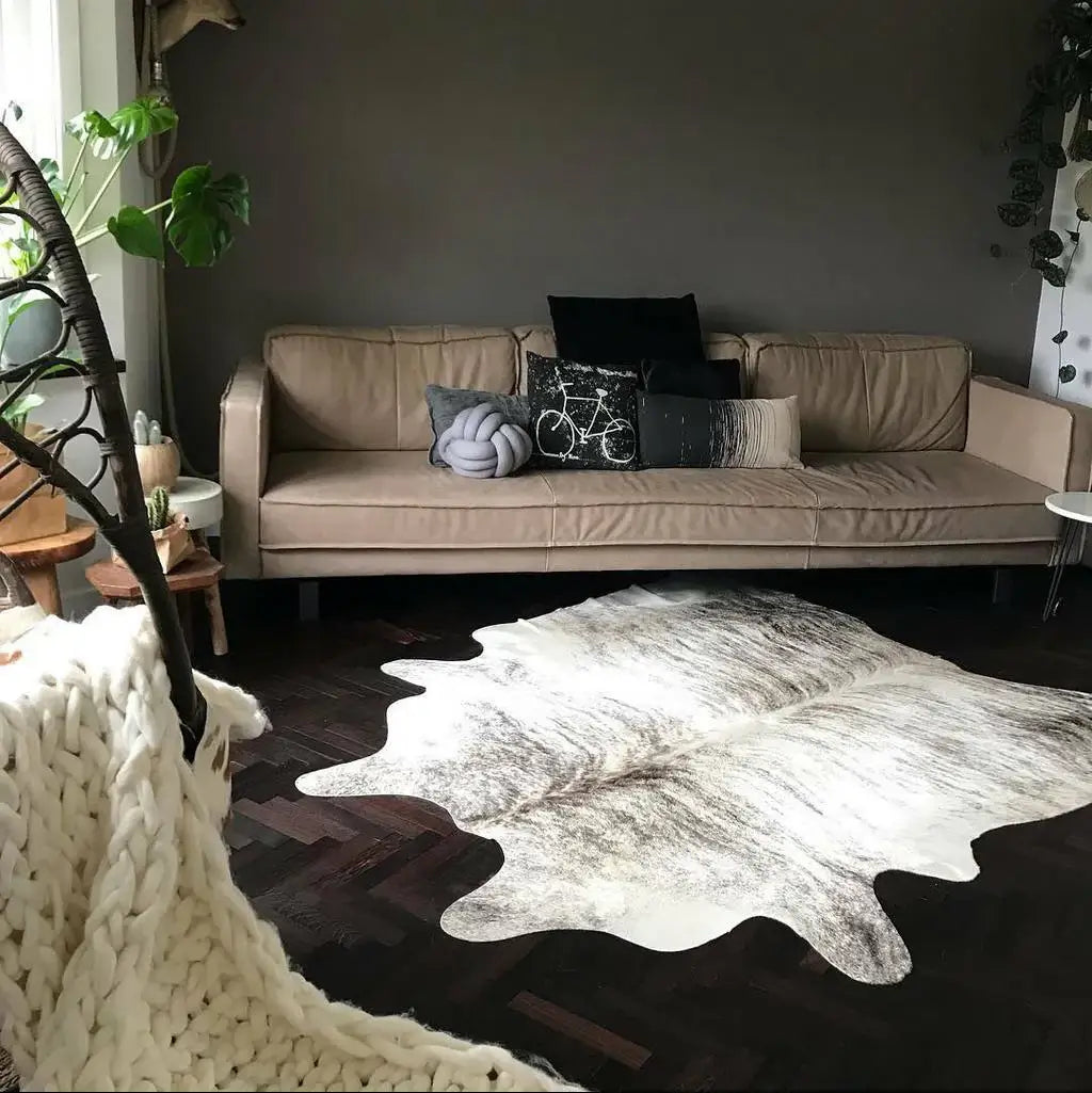 Light Brindle Brazilian Cowhide Rug: XXL