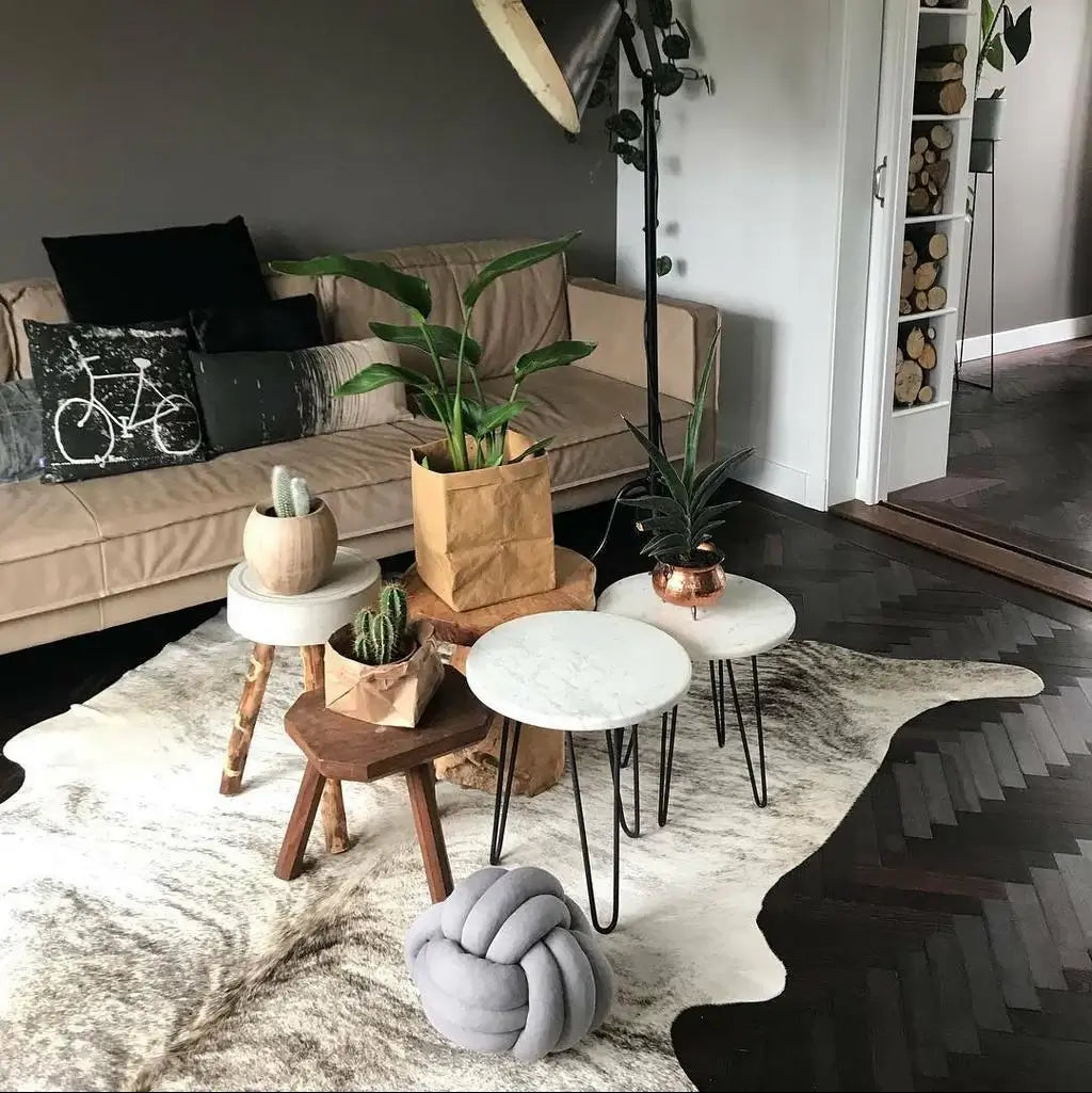 Light Brindle Brazilian Cowhide Rug: XXL