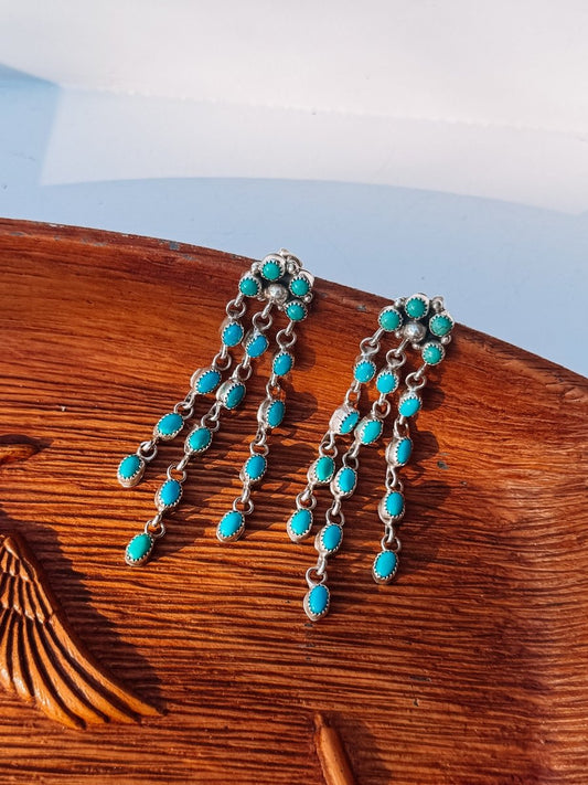 Lillian Waterfall Turquoise Earrings
