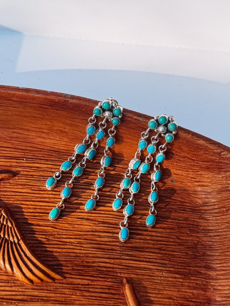 Lillian Waterfall Turquoise Earrings