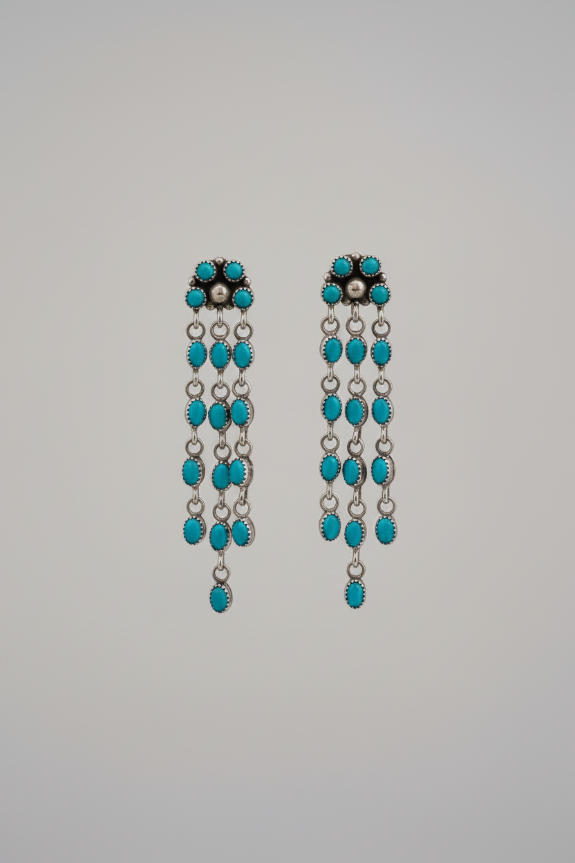 Lillian Waterfall Turquoise Earrings