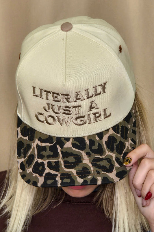Literally Just a Cowgirl Leopard Trucker Hat