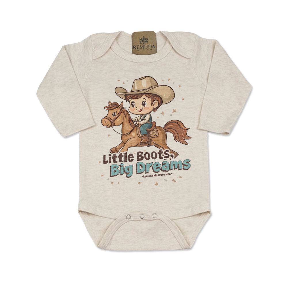 Little Boots, Big Dreams - Infant Boys One Piece Romper