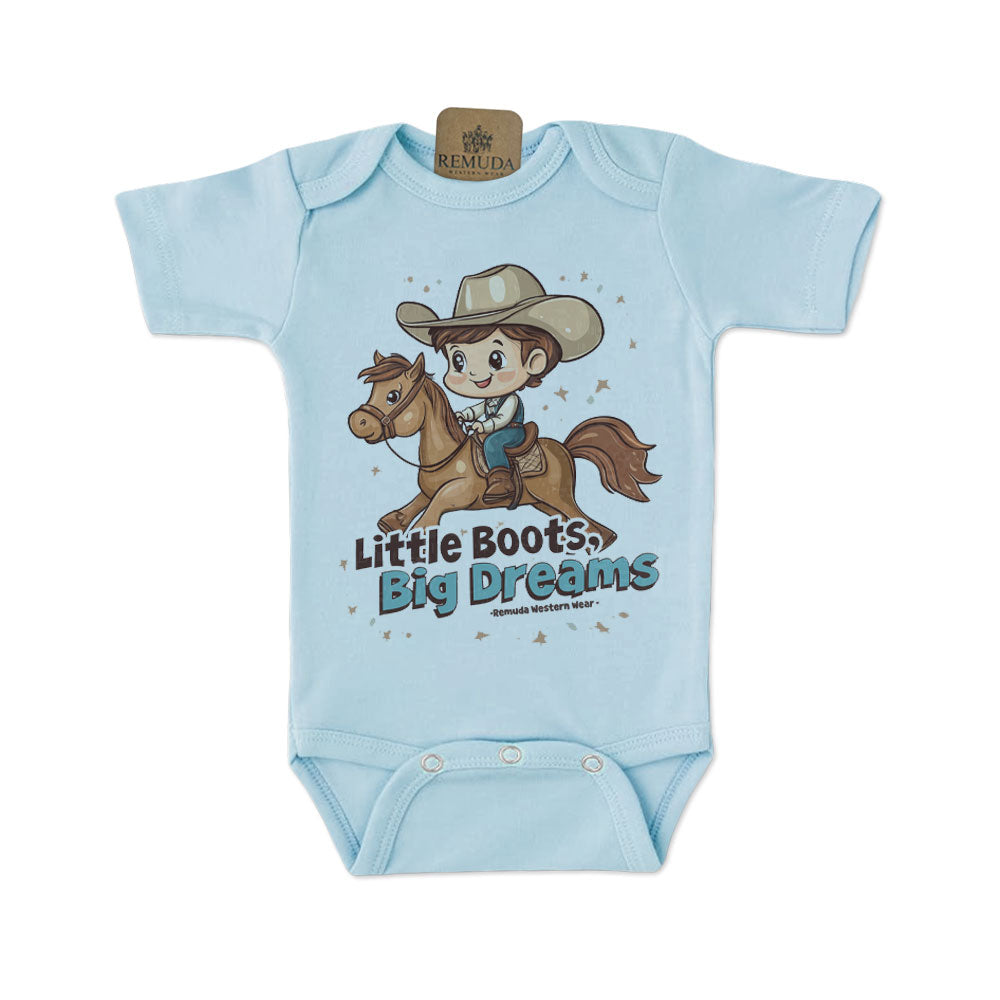 Little Boots, Big Dreams - Infant Boys One Piece Romper