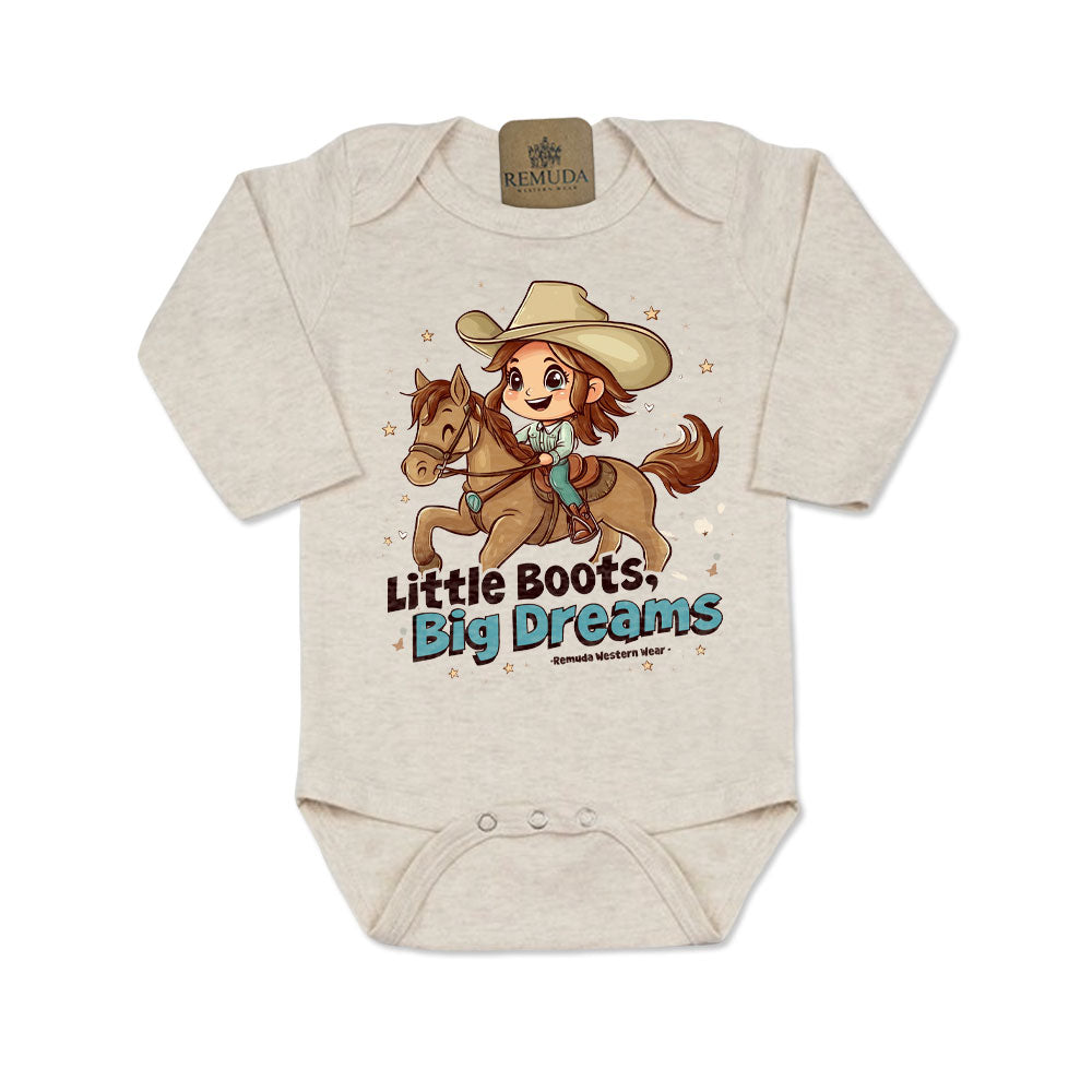 Little Boots, Big Dreams - Infant Girls One Piece Romper