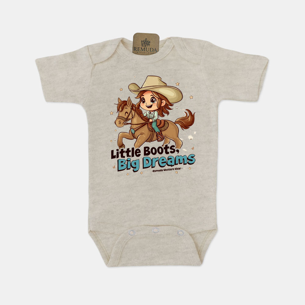 Little Boots, Big Dreams - Infant Girls One Piece Romper