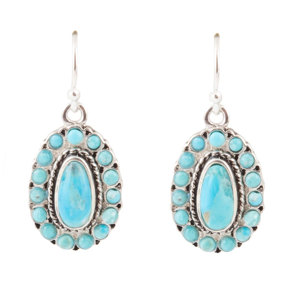 Little Sedona Blue Turquoise and Sterling Silver Drop Earrings