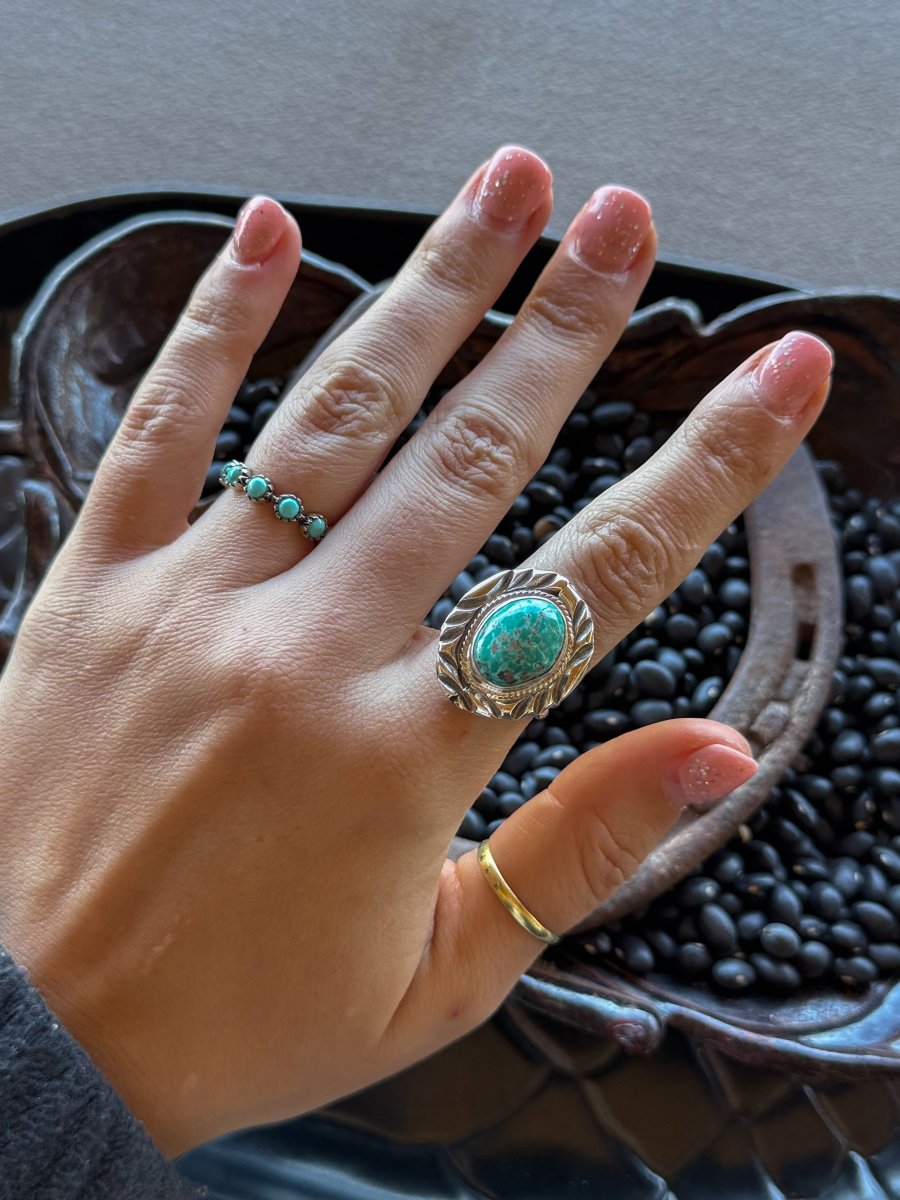 Living for the Night Adjustable Turquoise Ring