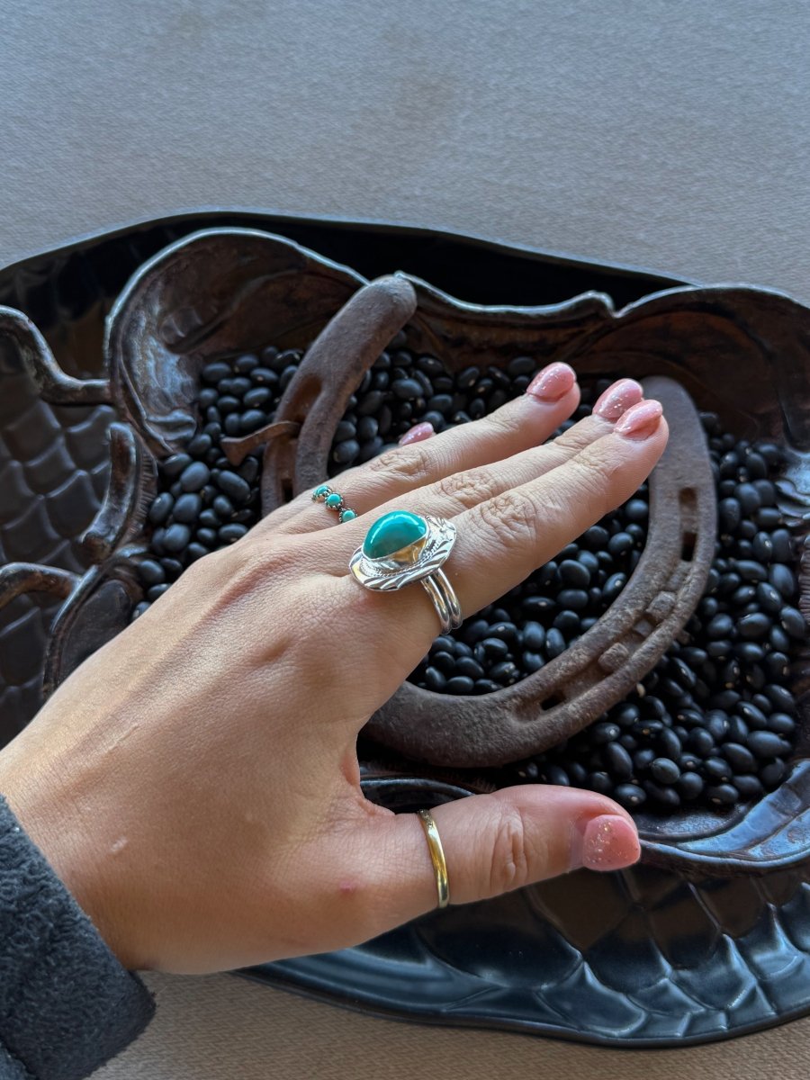 Living for the Night Adjustable Turquoise Ring