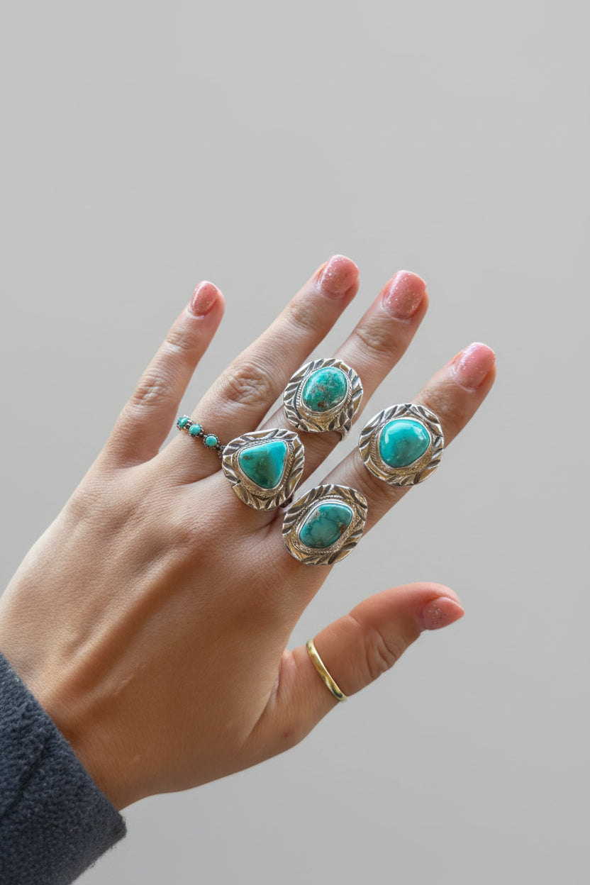 Living for the Night Adjustable Turquoise Ring