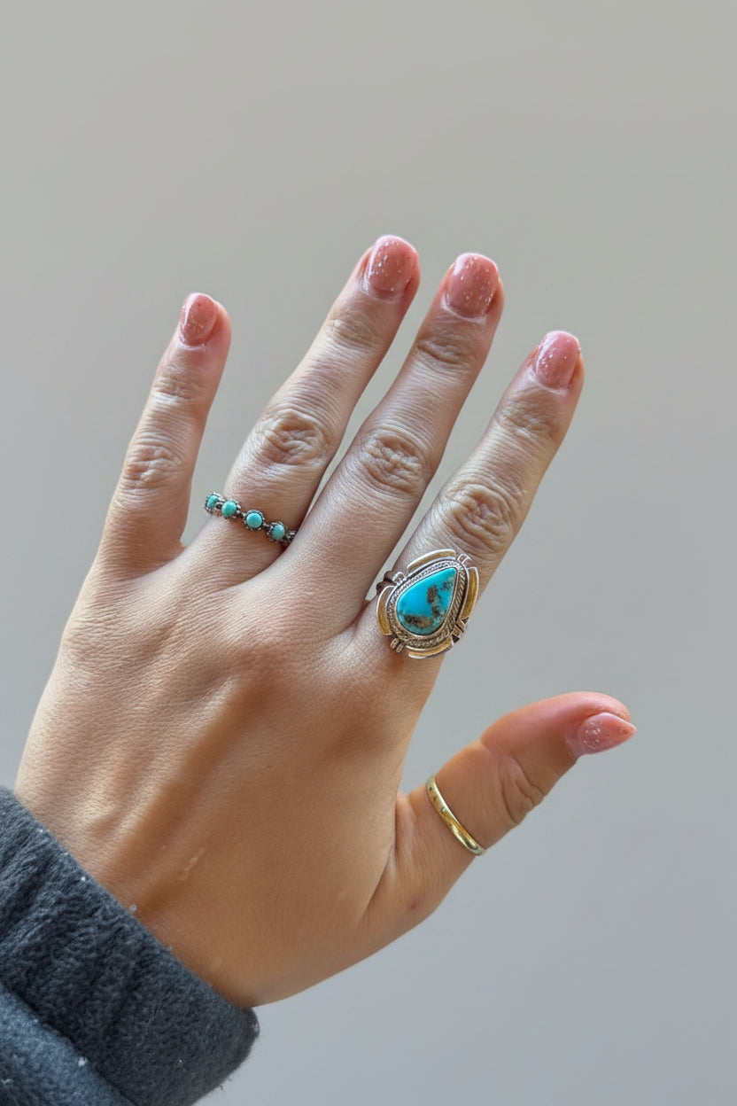 Love Bug Adjustable Turquoise Ring